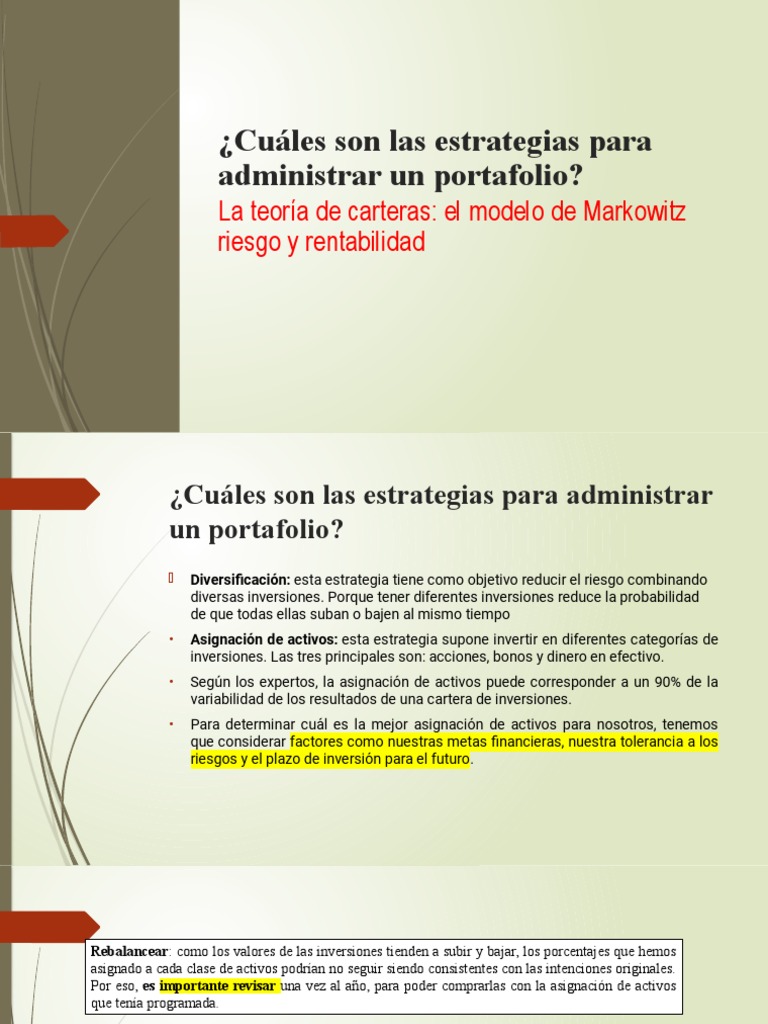 Estrategias para Administrar un Portafolio | PDF | Derecho