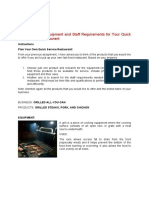 CARLO VARGAS - 3 Assignment - Equipment and Staff Requirements For Your Quick Food Service Restaurant
