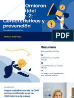 Variante Omicron Del Sars-Cov-2 Caracteristicas y Prevencion