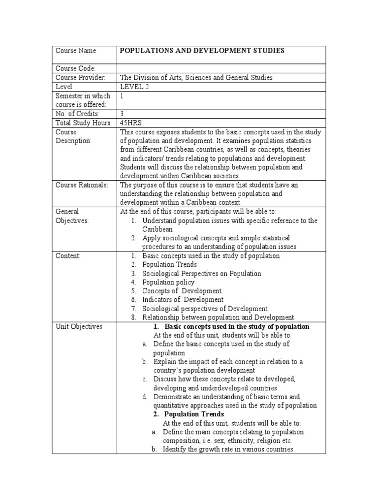 Course outline sociology population and development pdf cost of