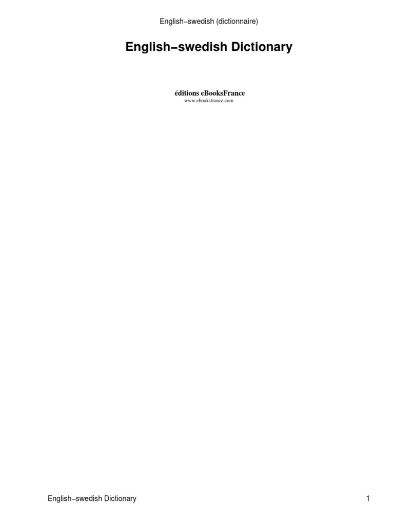 English - Swedish Dictionary  PDF