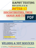 RADIOGRAPHY TEST Chapter 17 Discontinuities, Their Origin and Types.