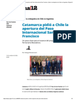 Catamarca pide a Chile apertura Paso San Francisco