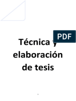 Técnica y Elaboración de Tesis