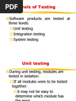 Unit 4 Levels of Testing