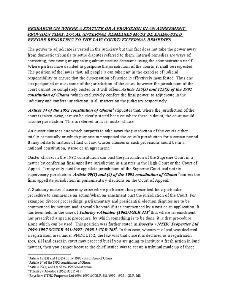 Internal Remedies Must Be Exhausted Before Resorting To Court PDF