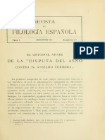 El Original Árabe de La Disputa de Fray Anselmo de Turmeda Con El Asno