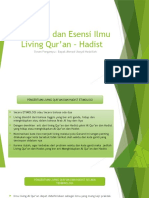 Hakikat Dan Esensi Ilmu Living Qur'an - Hadist