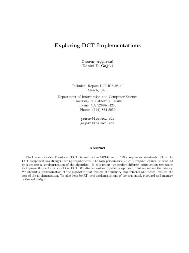 DCT | PDF | Data Compression | Computer Engineering