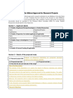 MDX Dubai Application For Ethical Approval For Research Projects