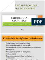 Criatividade, Inteligencia e Conhecimento Slides P. Cognitiva