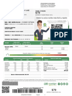 Factura de luz por $79 MXN con detalles de consumo