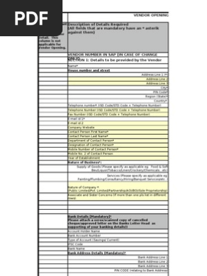 Vendor Form