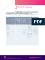 Ejercicio 4.3 Evaluando Nuestros Pensamientos