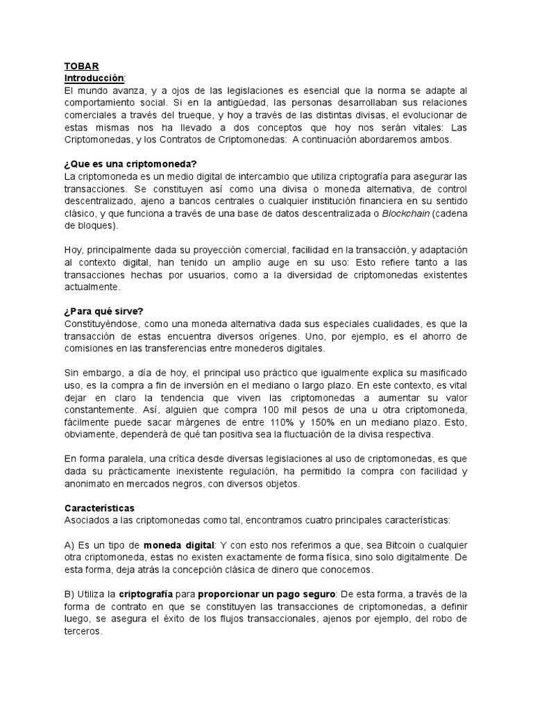 Contrato de Criptomonedas | PDF | Criptomoneda | Moneda
