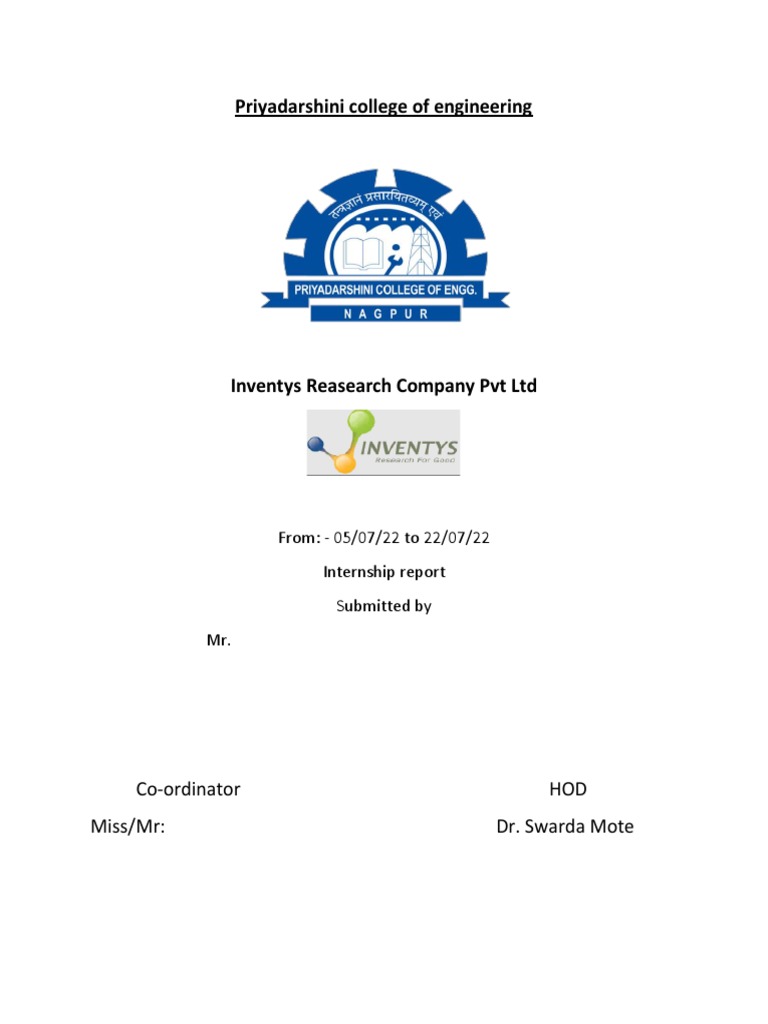 Internship Report on Gaining HandsOn Experience in Process Development