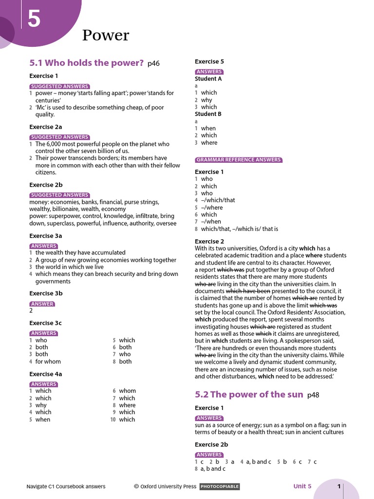 Navigate c1 Coursebook Unit 5 Answer Key | PDF | Fossil Fuels | Solar ...