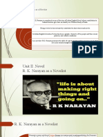 R.K.Narayan As A Novelist
