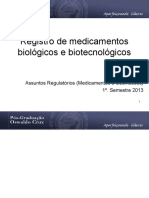 Registro de medicamentos biológicos e biotecnológicos