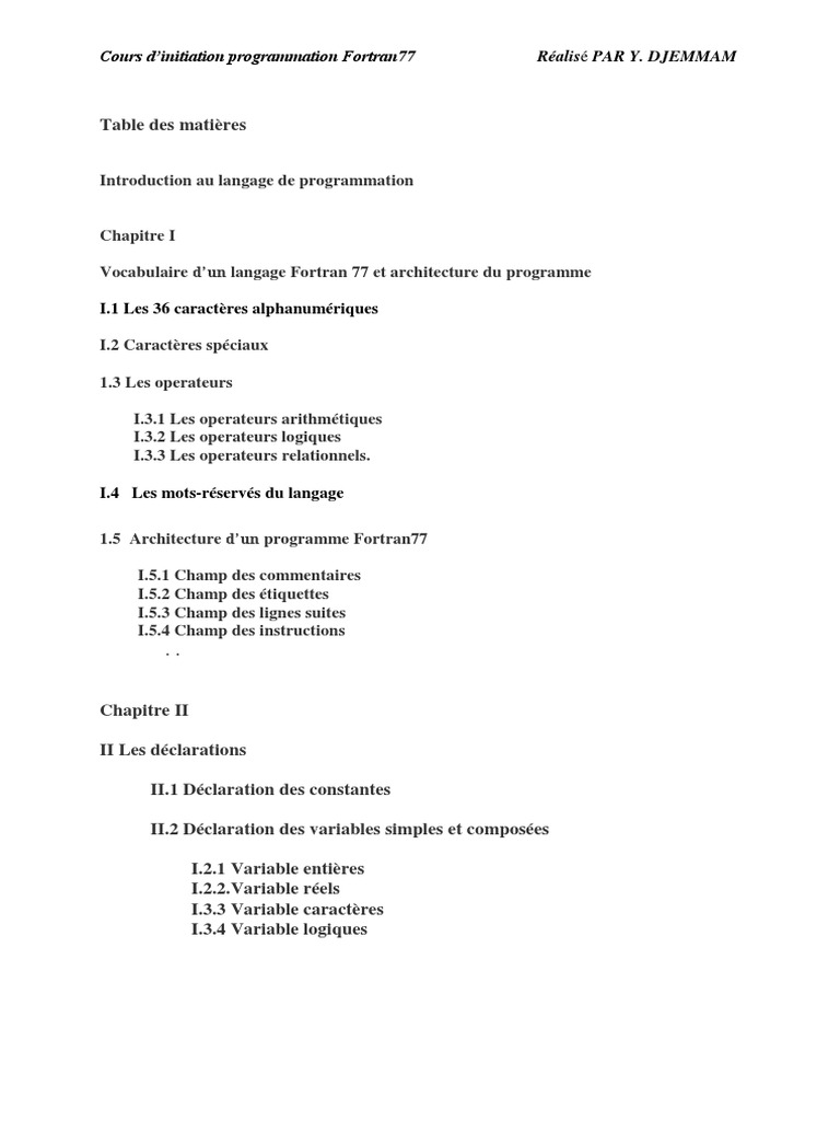 Introduction à Fortran77 et programmation | PDF | Programmation ...