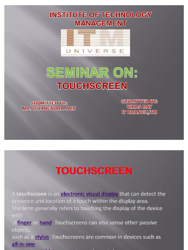 Skills for Touch Screen Design | PDF | Touchscreen | Manufactured Goods