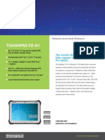 Panasonic Toughpad G1 Spec Sheet