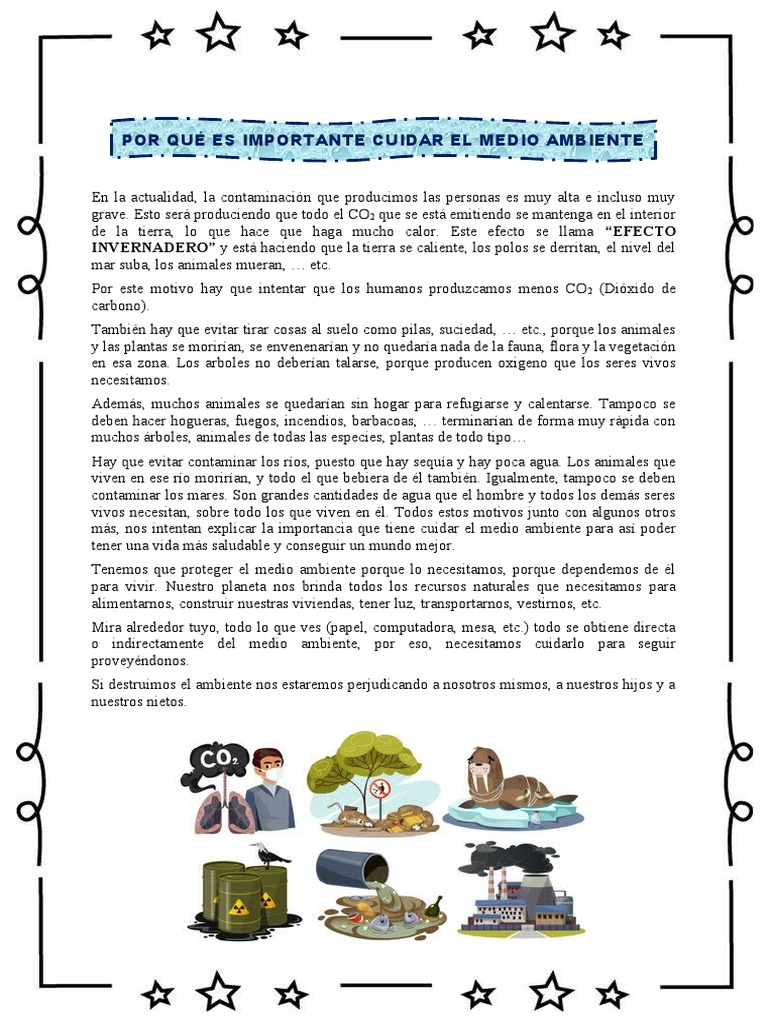 Por Que Es Importante Cuidar El Medio Ambiente | PDF | Dióxido de ...