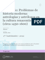 Problemas de Historia Moderna: Astrologías y Astrólogos en La Cultura Renacentista (Circa 1450-1600)