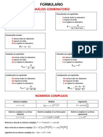 Formulario Análisis Combinatorio, Números Complejos