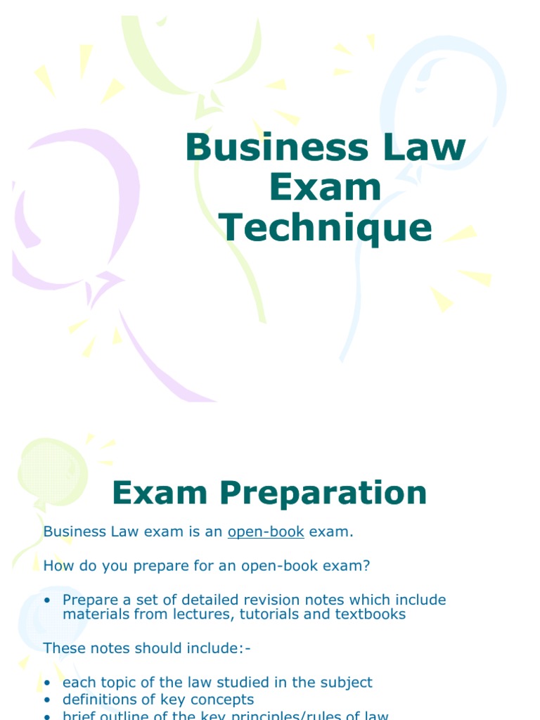 business-law-exam-technique