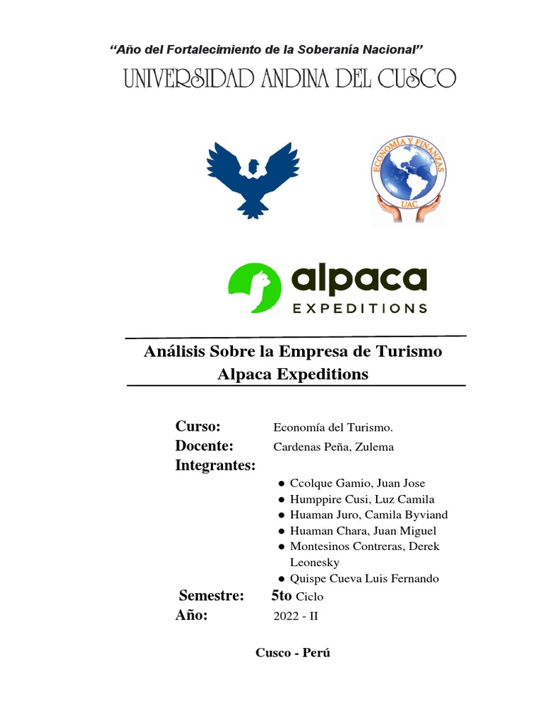 Análisis de Alpaca Expeditions en Cusco | PDF | Economias