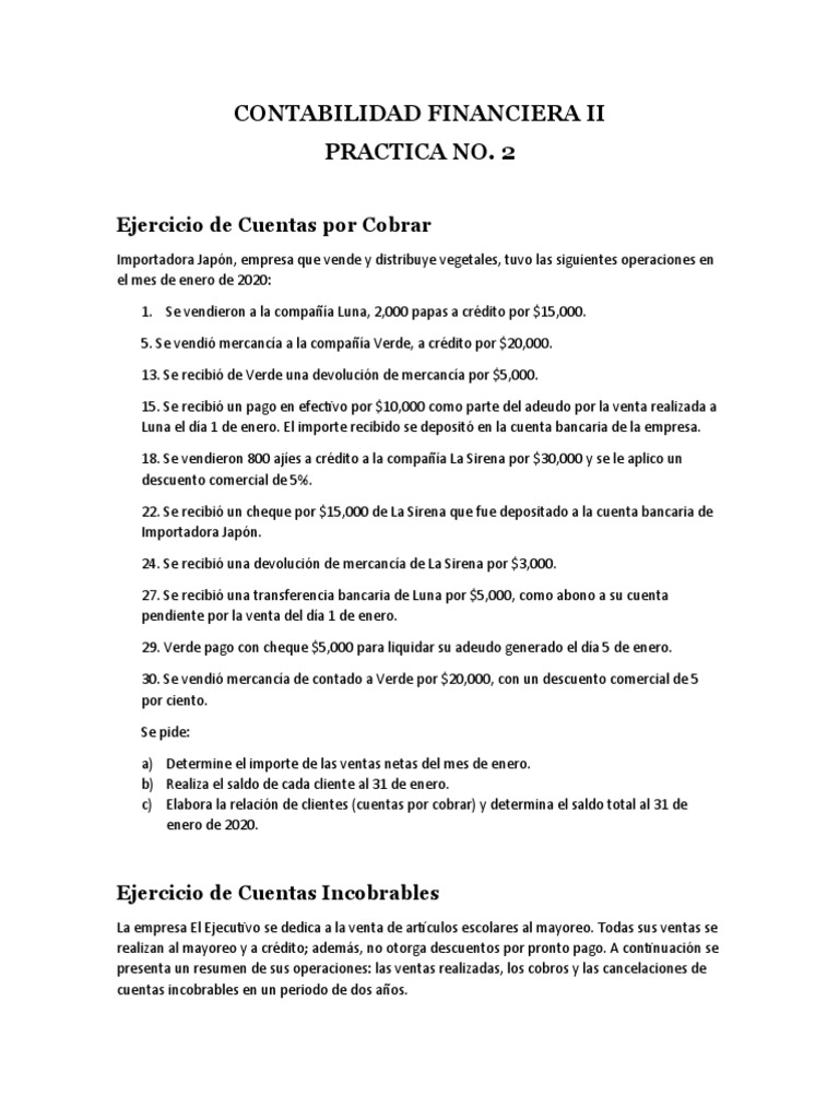 Contabilidad Fin Ii Practica No 2 Pdf Bancos Bancario