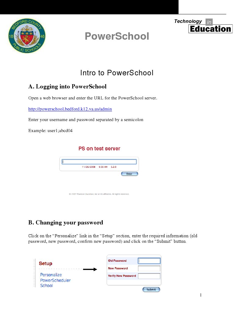 powerschool 101 Password Computing