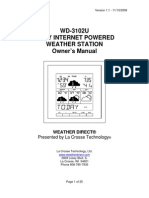 WD-3102U 4 Day Internet Powered Weather Station Owner's Manual