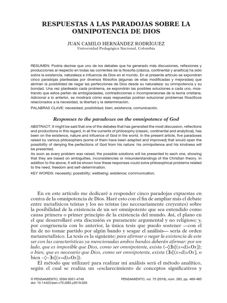 Paradoja de Epicuro Articulo | PDF | Dios | Tomás de Aquino