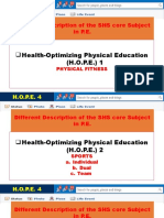 Different Description of The SHS Core Subject in P.E.: Health-Optimizing Physical Education (H.O.P.E.) 1