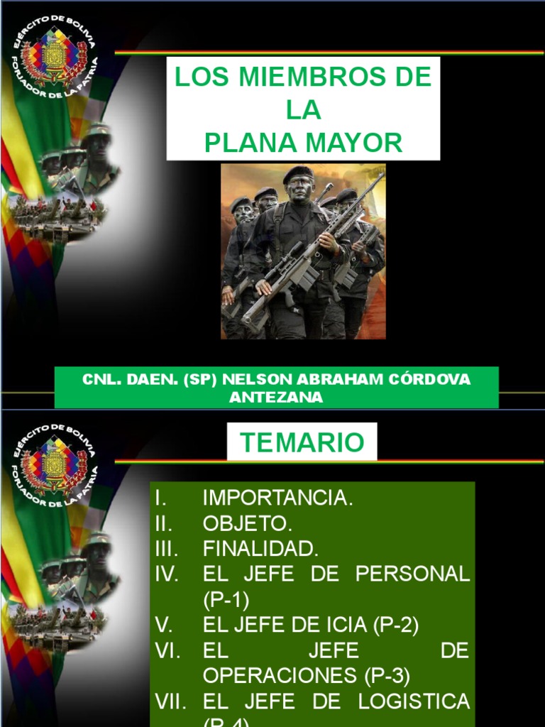 B Miembros de La Plana Mayor PDF Personal (militar) Logística
