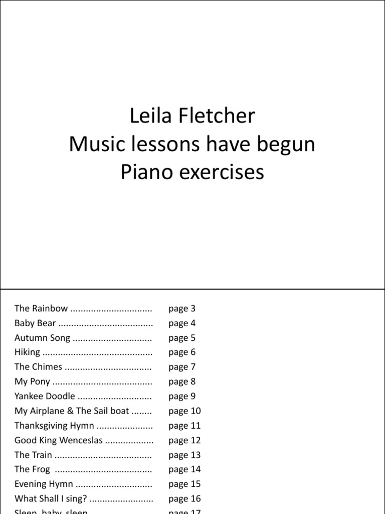 Leila Fletcher Music Lessons Overview | PDF | Home & Garden