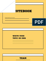 Yellow Black Aesthetic Simple Notebook Journal School Presentation