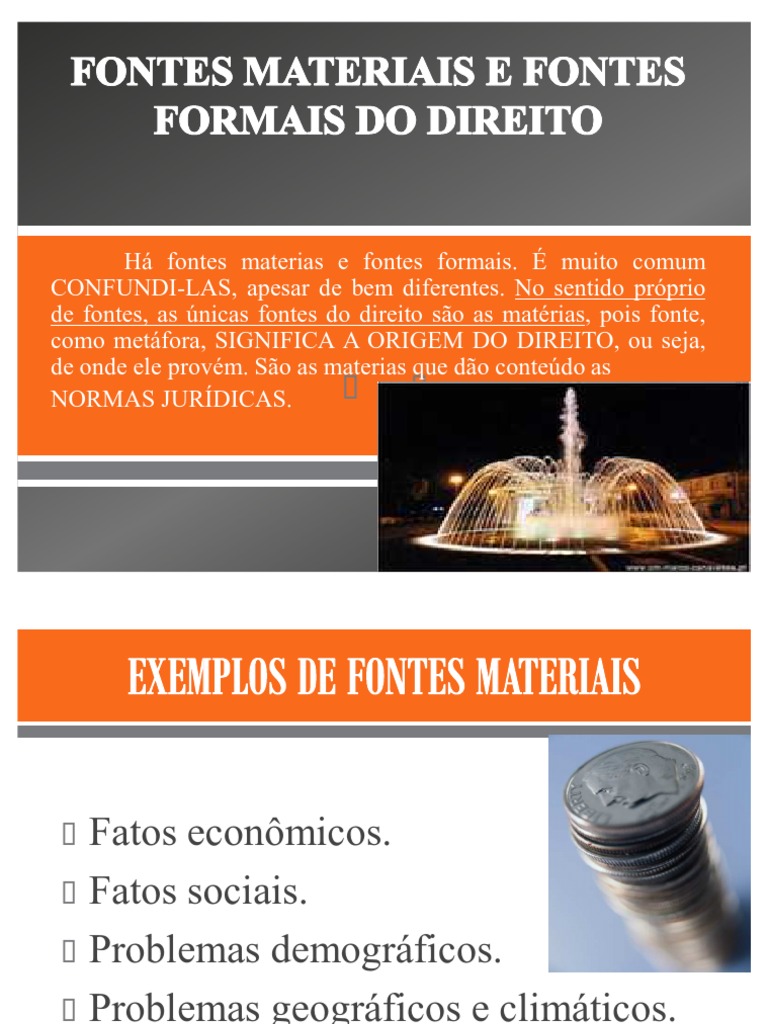 Fontes Materiais do Direito | PDF