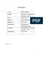 Strategic & Financial Decision Making - Assignment - 09-05-2014