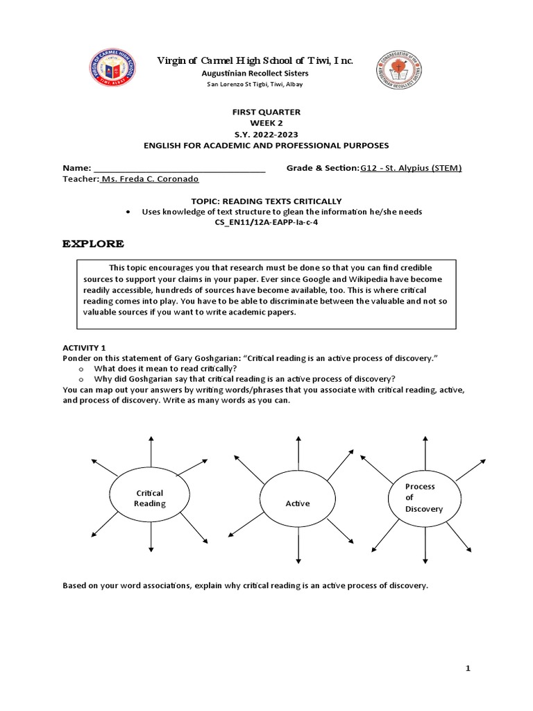 Week 2 EAPP | PDF