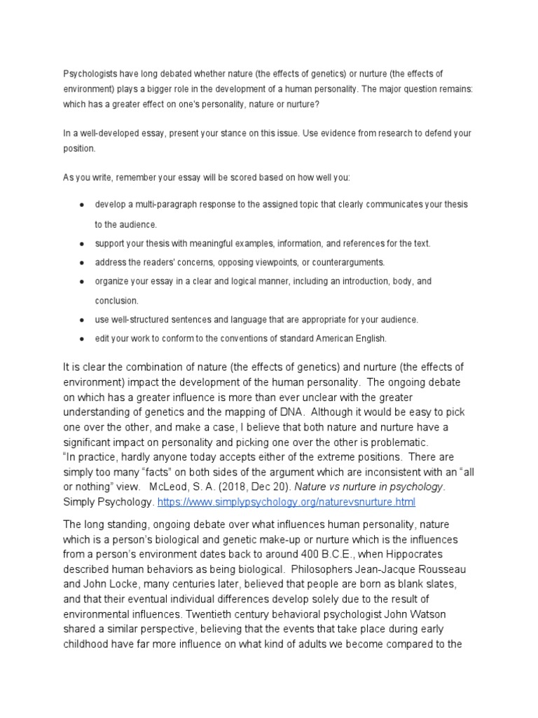 NATURE VS NURTURE IN DEVELOPMENTAL PSYCHOLOGY PDF visual data 4