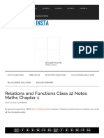 Relations and Functions Class 12 Notes Maths Chapter 1