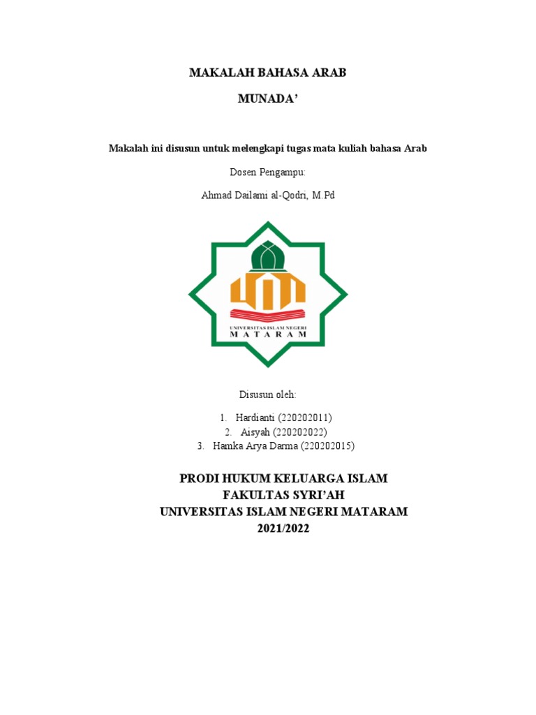 Makalah Bahasa Arab | PDF