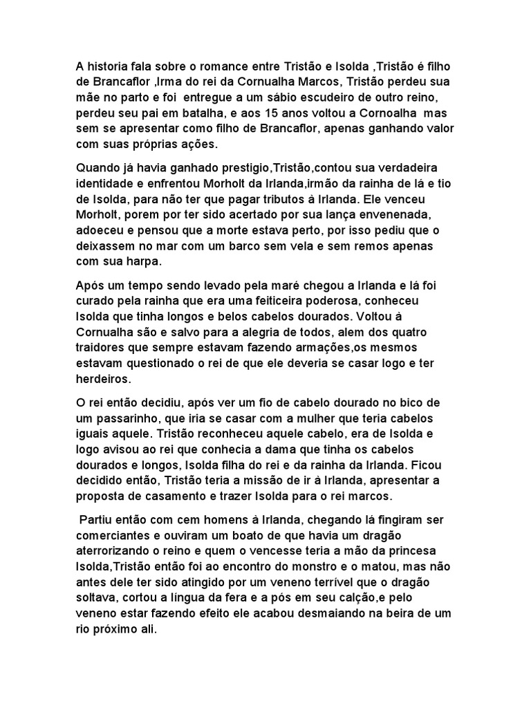 Amor Proibido de Tristão e Isolda | PDF | Tristão