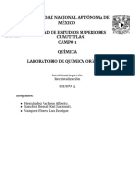 Recristalización UNAM CUAUTITLÁN QUÍMICA ORGÁNICA