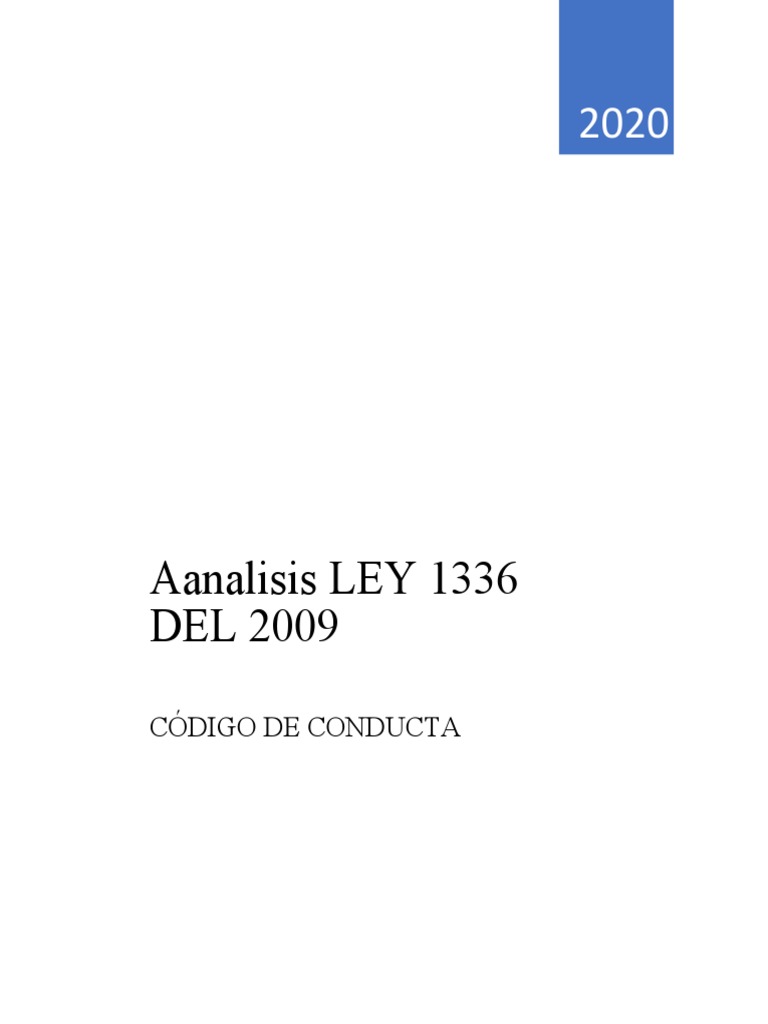 Ley 1336 Del 2009 Código de Conducta PDF