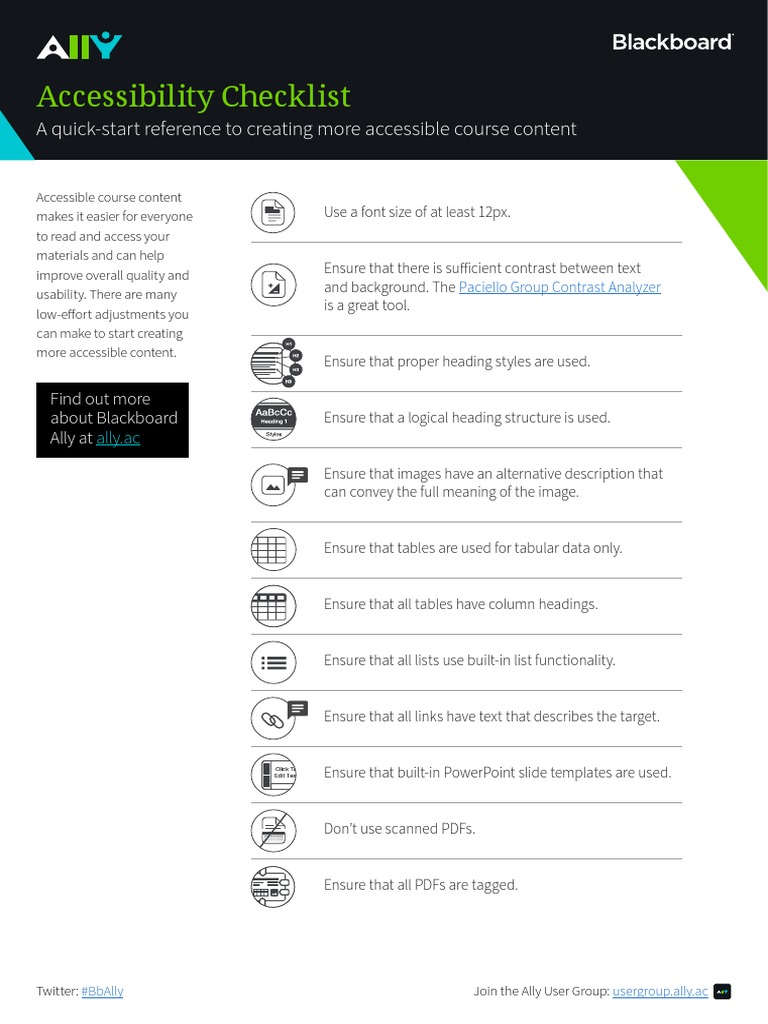 AccessibilityChecklist BestPractices | PDF