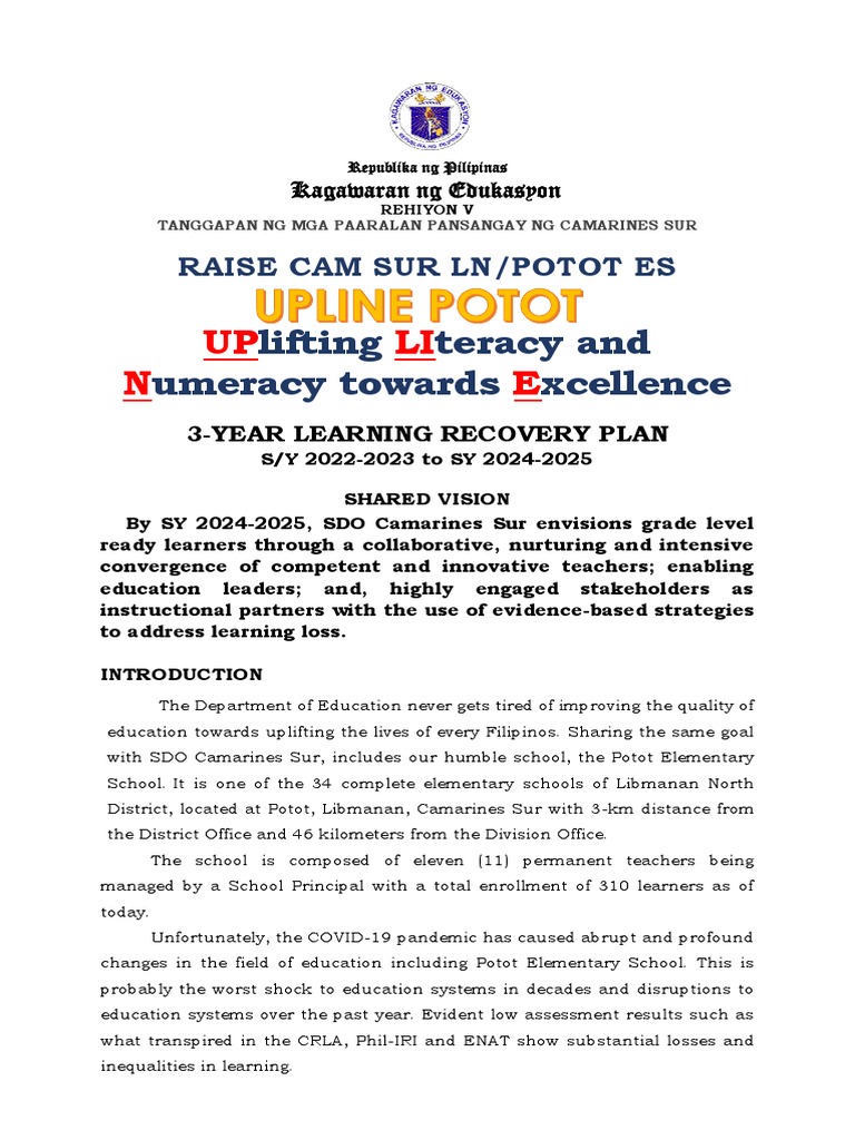 PES - LRCP SY 2022-2023 To SY 2023-2025 EDITEDNEW | PDF | Literacy ...